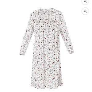 Aria Women’s Medium Red Cardinal Nightgown Velour Long Sleeve Night Gown NWT